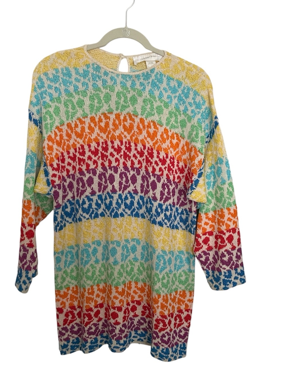 Brenda French Bright Rainbow Leopard Knit Tunic French Rags